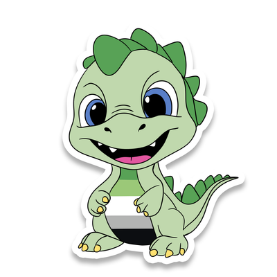 Dinosaur Aromantic Pride Sticker