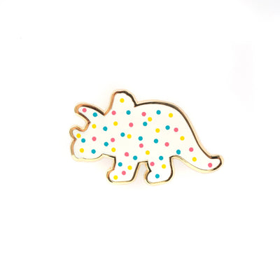Triceratops Dino Cookie Pin - 2 Posts | Hard Enamel Pin