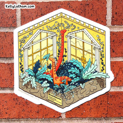 Brontosaurus Live Exhibit Dinosaur Sticker Museum Gift