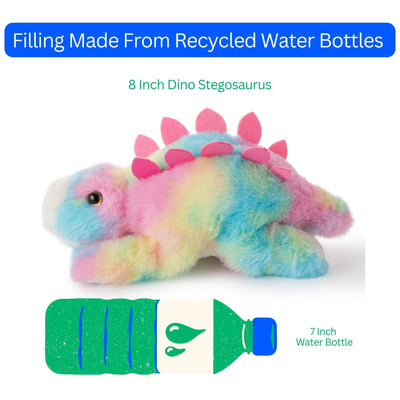 8" Rainbow Stegosaurus Plush
