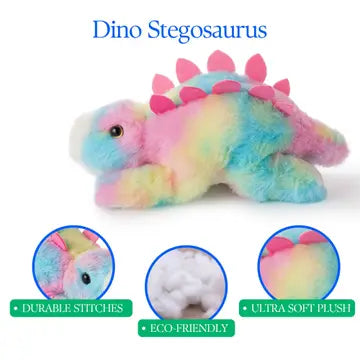 8" Rainbow Stegosaurus Plush