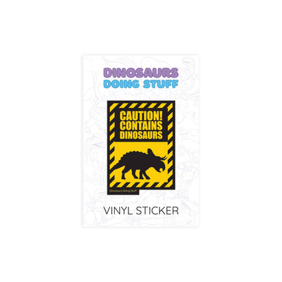 Caution Dinosaur Vinyl Sticker - Nasutoceratops