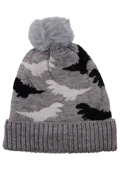 Dinosaur Faux Fur Lined Beanie