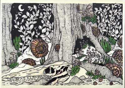 Forest Mosasaur Postcard