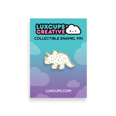 Triceratops Dino Cookie Pin - 2 Posts | Hard Enamel Pin