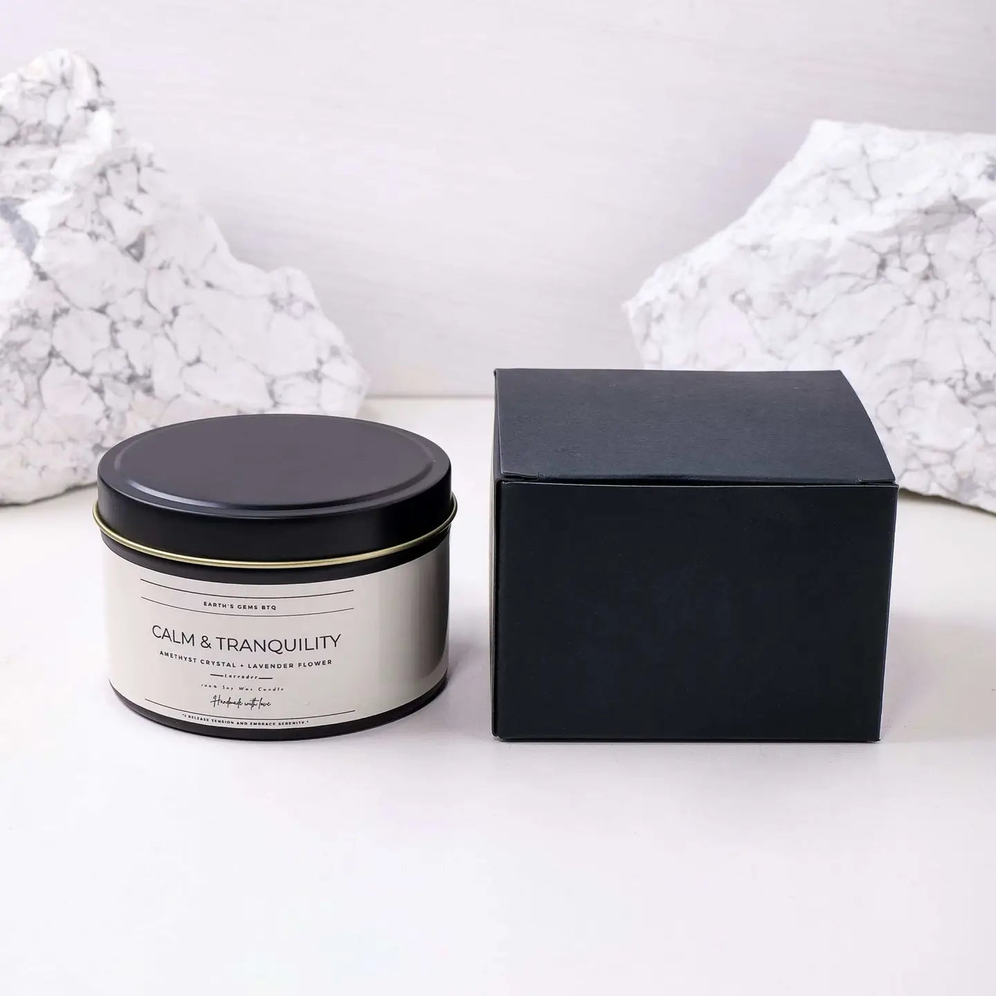 Self Love Intention Candle with Crystals and Flowers