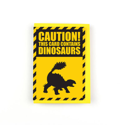 CAUTION! Stegouros Dinosaur Greeting Card