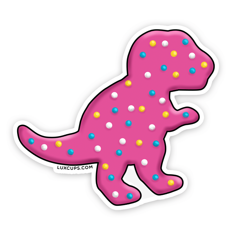 Dino Cookie Tyrannosaurus Sticker - Vinyl | Weather-Proof