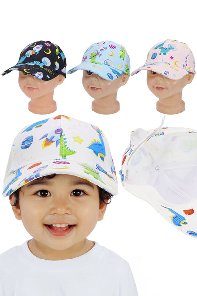 Kids Outer Space Galaxy Dinosaur Baseball Cap