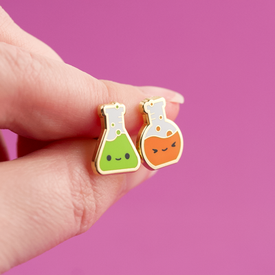 Beaker Buddies Earrings - 22k Gold | Stainless Steel Posts