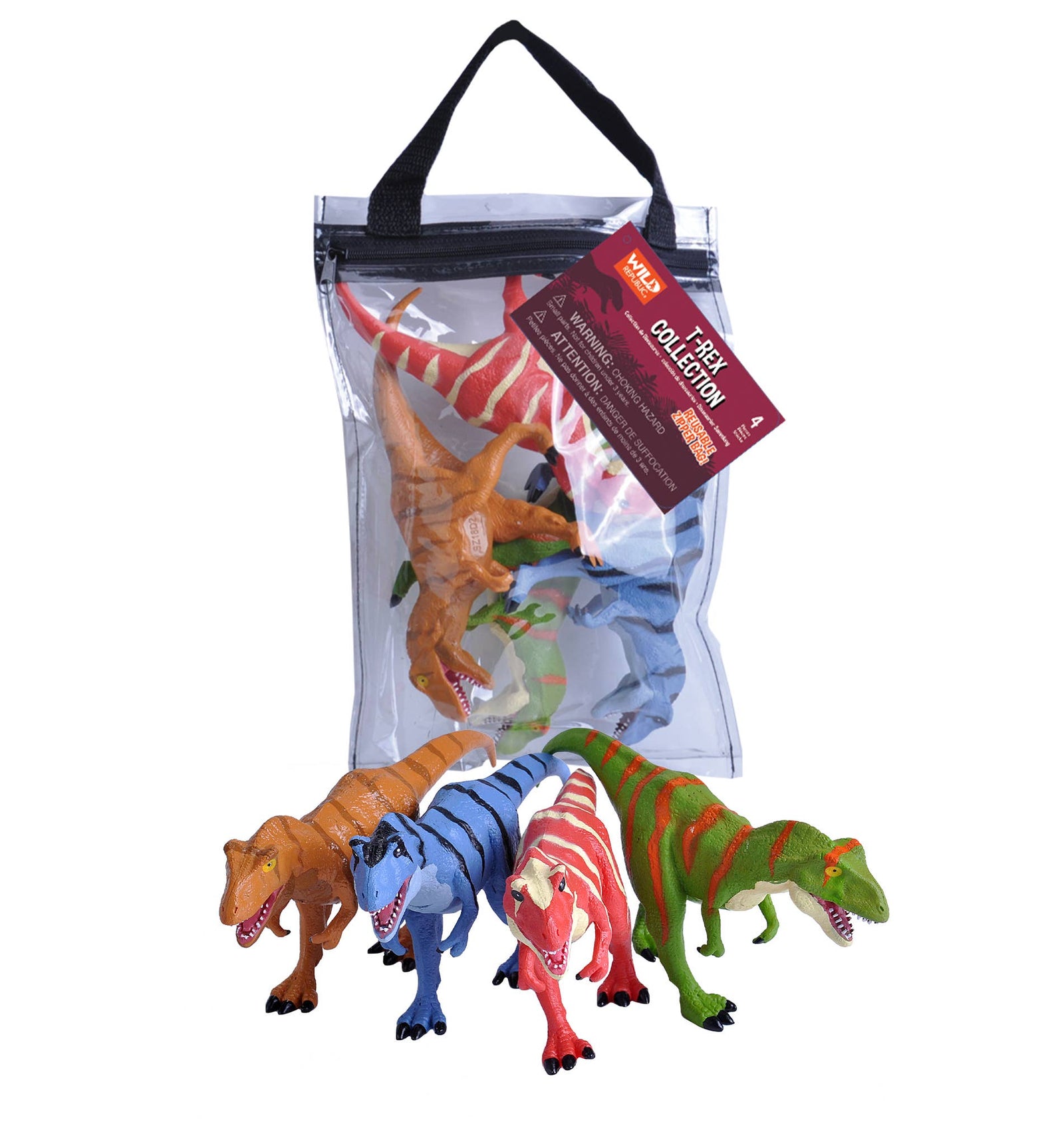 T. rex Zipper bag w/handle of Wild Republic