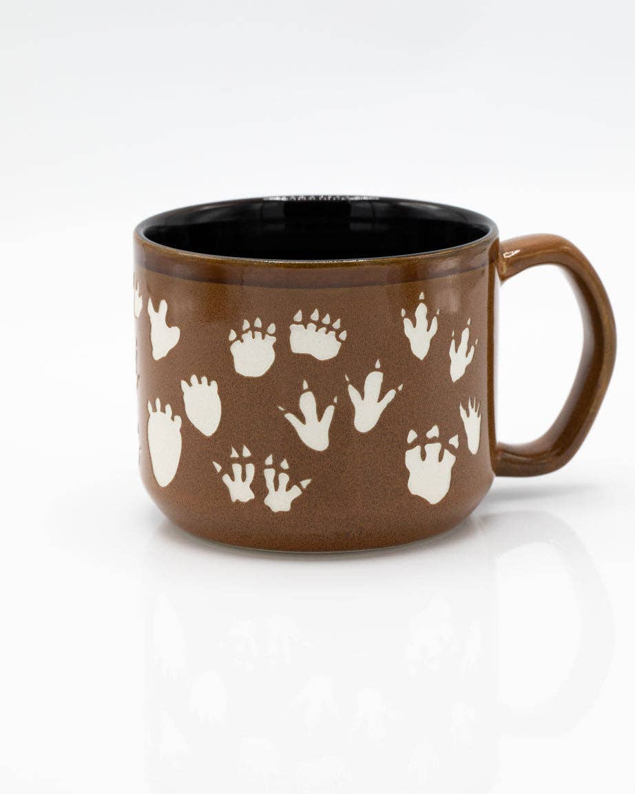Dinosaur Footprints Hand Carved 15oz Ceramic Mug