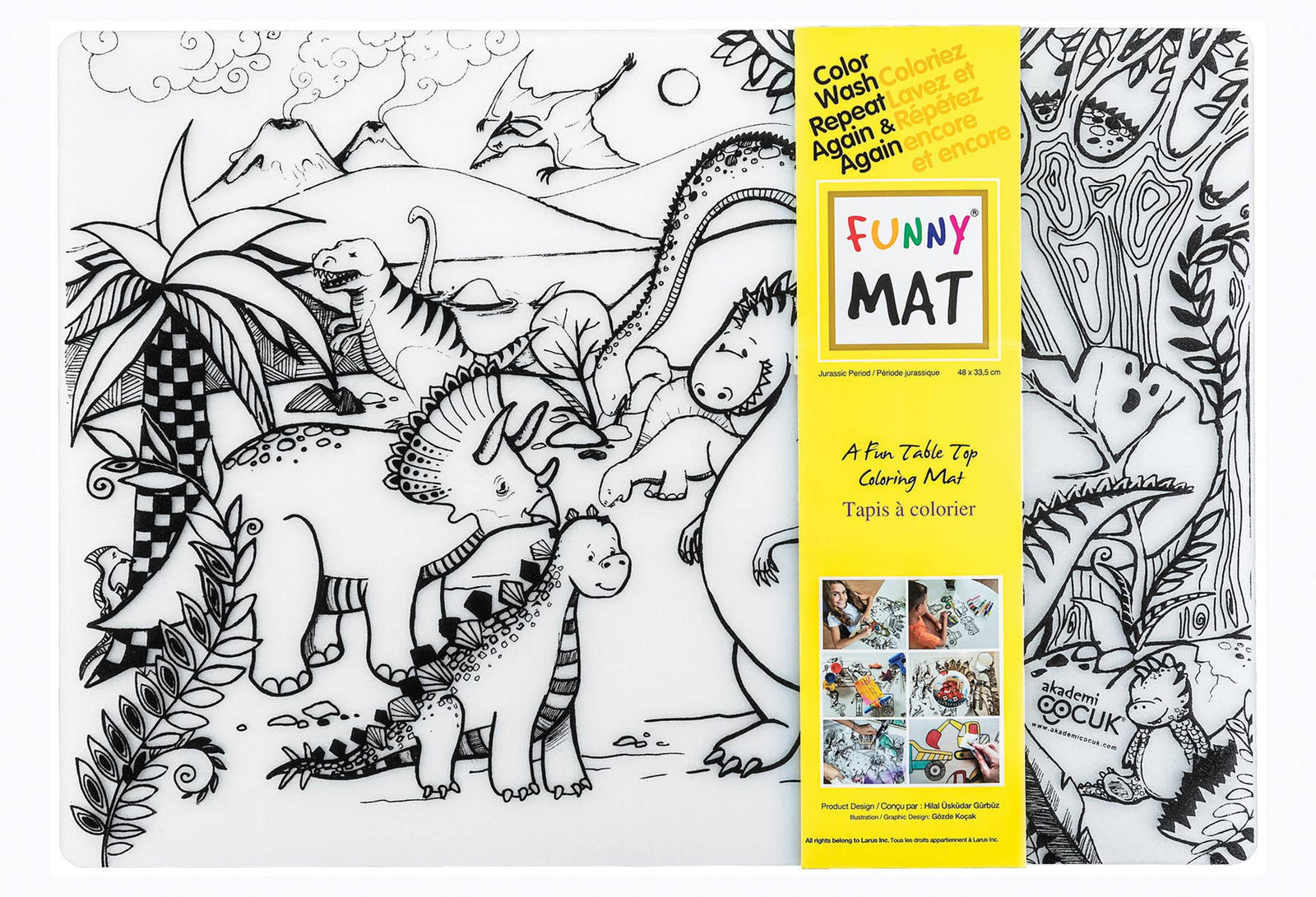 Table Top Jurassic  Colouring Mat