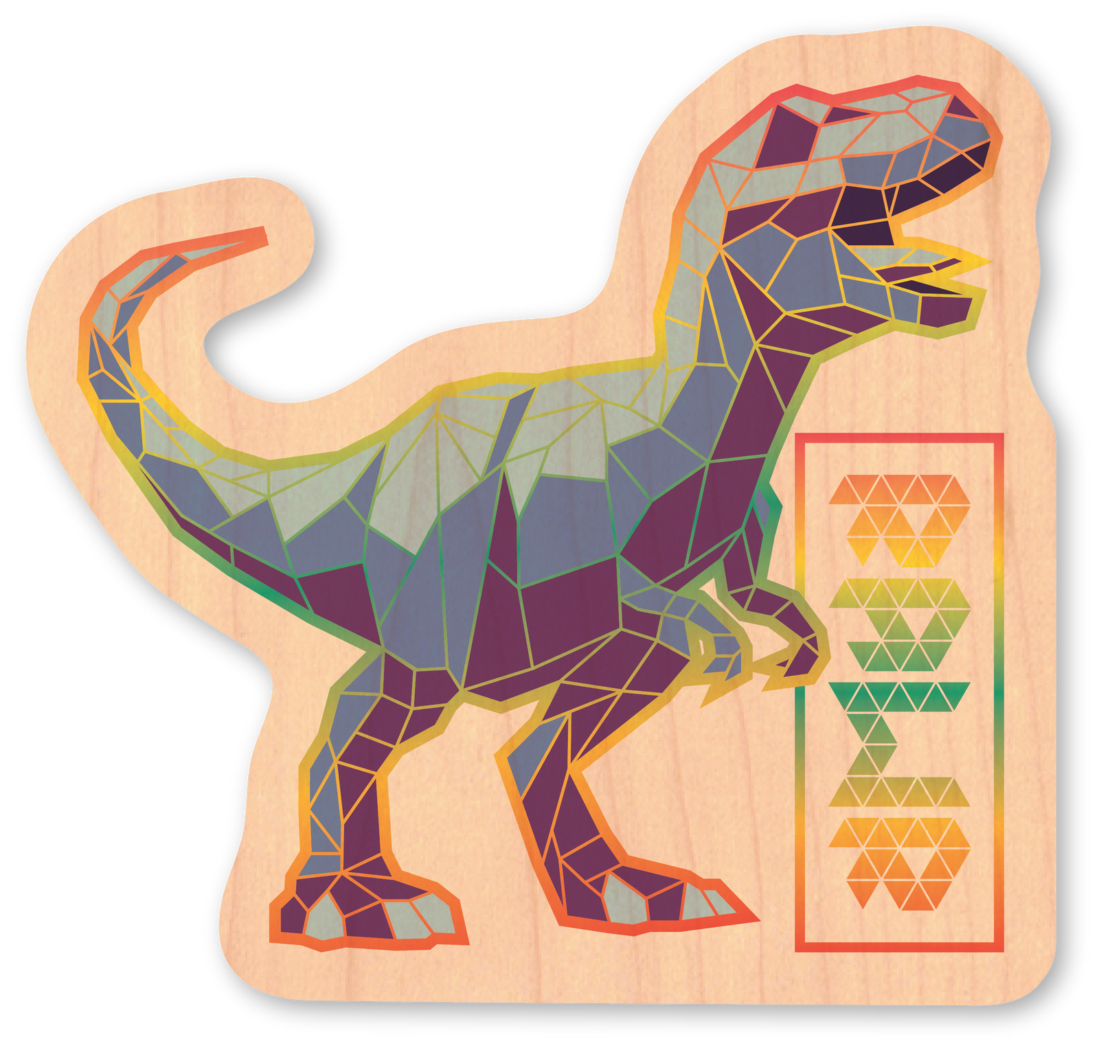 Mini Wood Sticker - RAWR Dinosaur