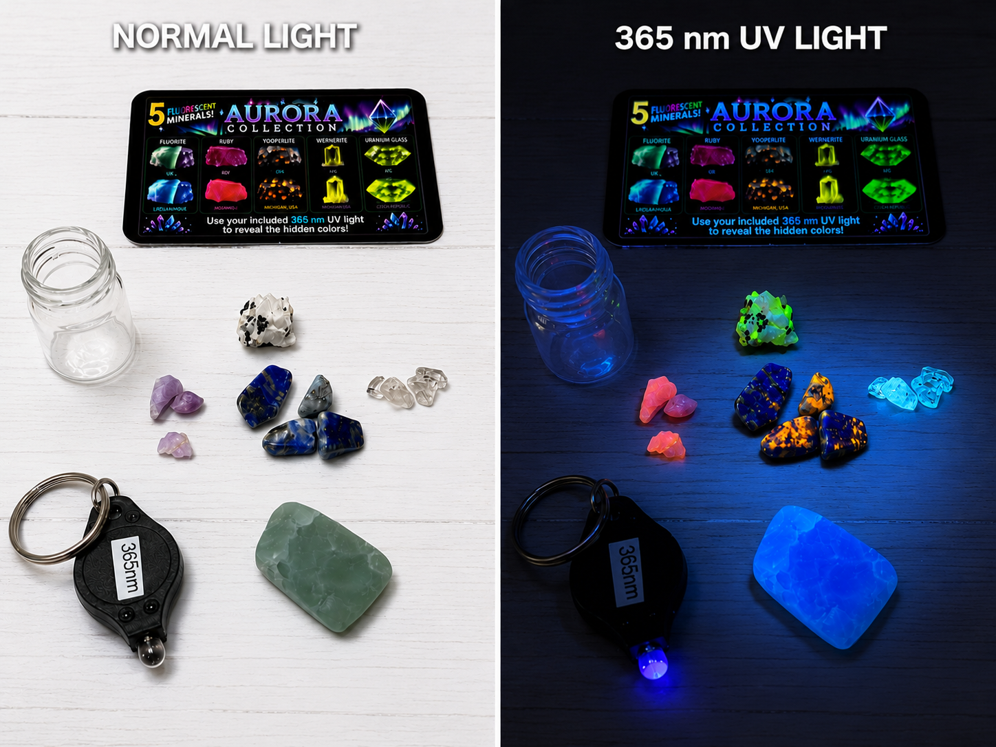 Aurora Fluorescent Gem & Mineral Discovery Kits