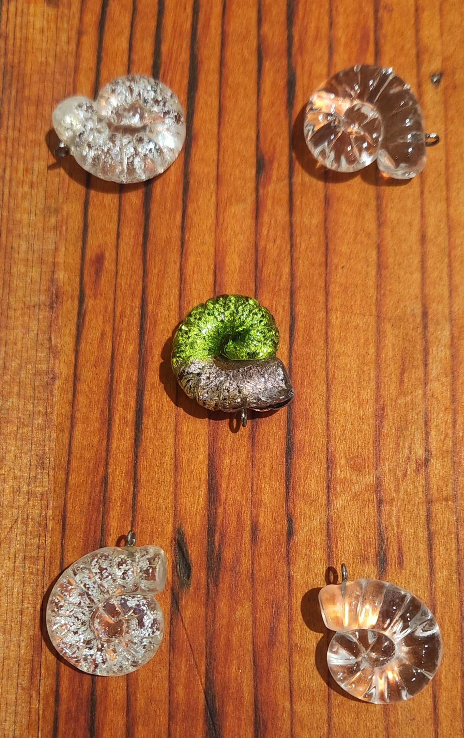 Glass Ammonite Pendants