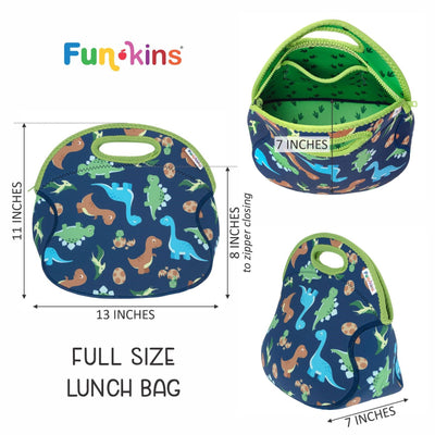 Large, Machine Washable Lunch Bag - Pink Dinos