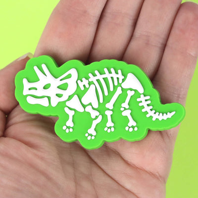 Triceratops Skeleton Magnet - Rubber | Die-Cut | All-Over