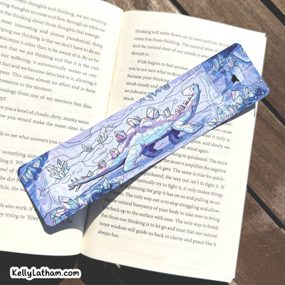 Crystal Stegosaurus Dinosaur Bookmark