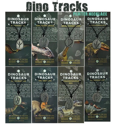 Dino Track Pewter Necklace