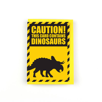 CAUTION!  Nasutoceratops Dinosaur Greeting Card