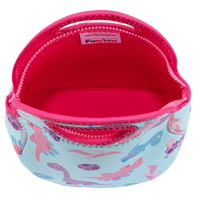 Small, Machine Washable Lunch Bag - Pink Dinos