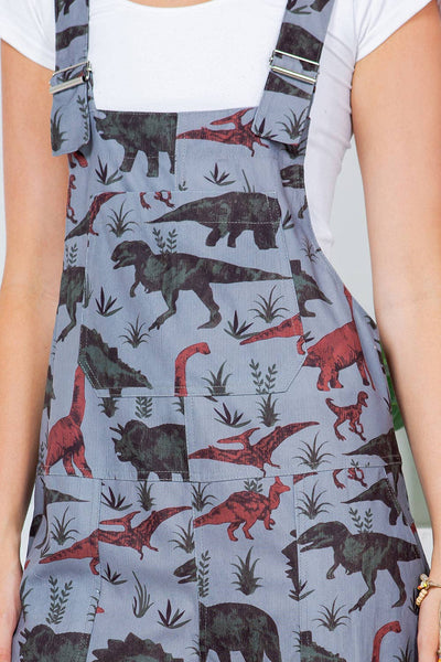 Adult Dinosaur Print Overalls