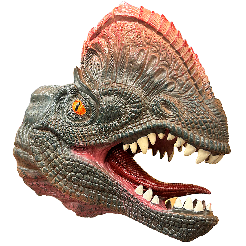 Double Crested Dilophosaurus Dinosaur Head Hand Puppet