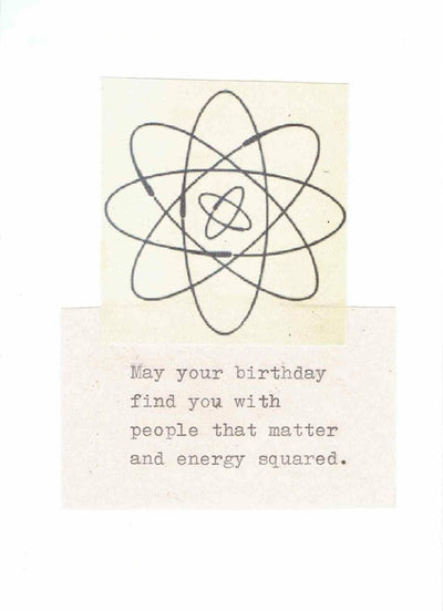 Energy Squared Funny Physics Birthday Card | Vintage Science Humor Geeky Pun