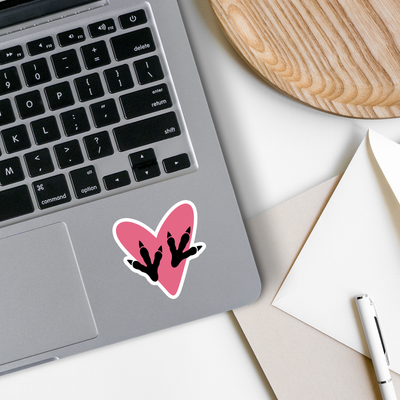 Dinosaur Heart Tracks Sticker