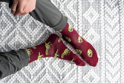 Dino Face & Side Mid-Calf Socks