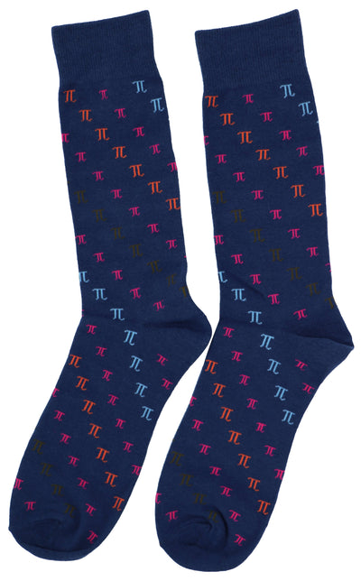 Math PI Symbols Blue Crew Socks
