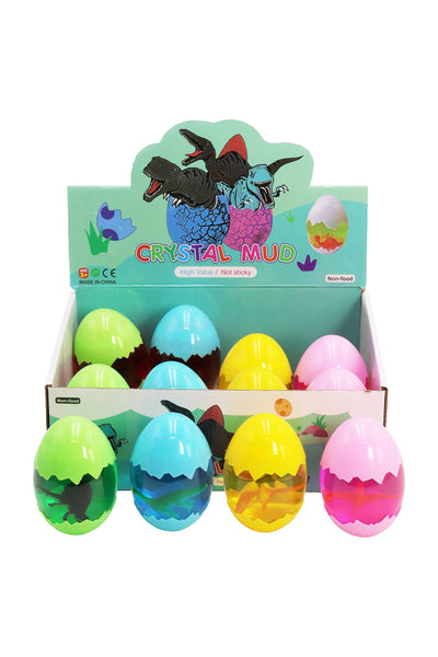 Jumbo Dino Figurine Egg Glitter Slime