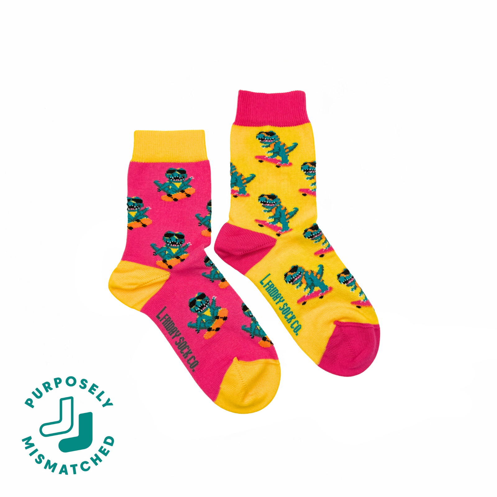 Kid's Dinos on Skateboards Crew Socks