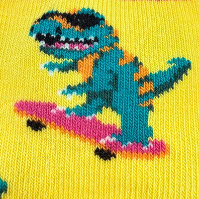 Kid's Dinos on Skateboards Crew Socks