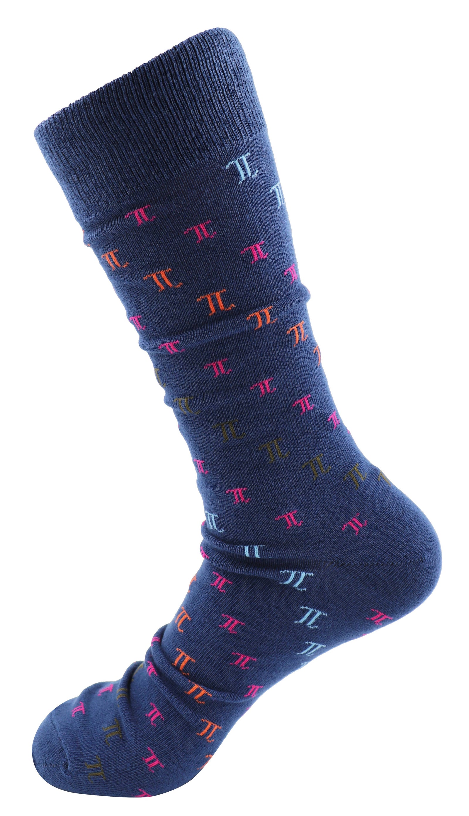 Math PI Symbols Blue Crew Socks
