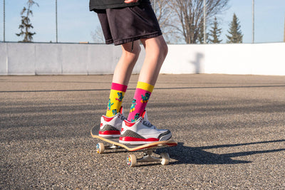 Kid's Dinos on Skateboards Crew Socks