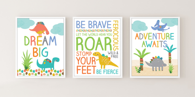 Dinosaurs Art Prints (Set of 3)