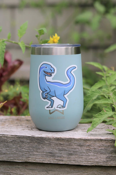 Blue Velociraptor Sticker