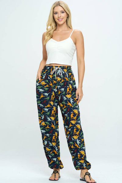Dinosaur Print pants w/ Drawstring