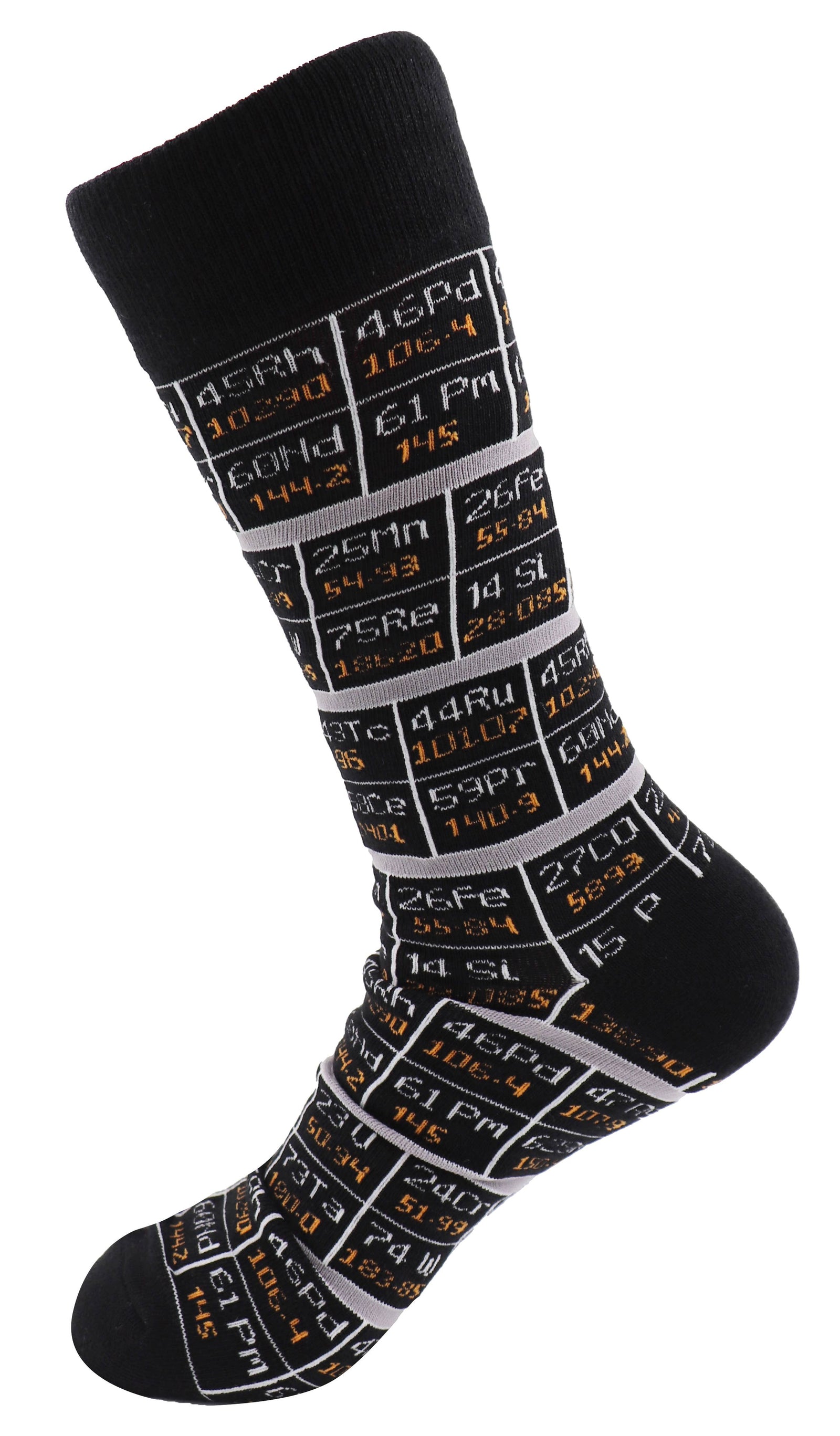 Periodic Table Black Crew Novelty Socks