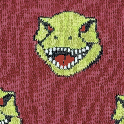 Dino Face & Side Mid-Calf Socks
