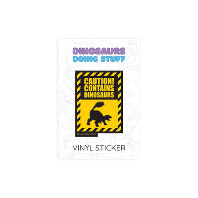 Caution Dinosaur Vinyl Sticker - Stegouros