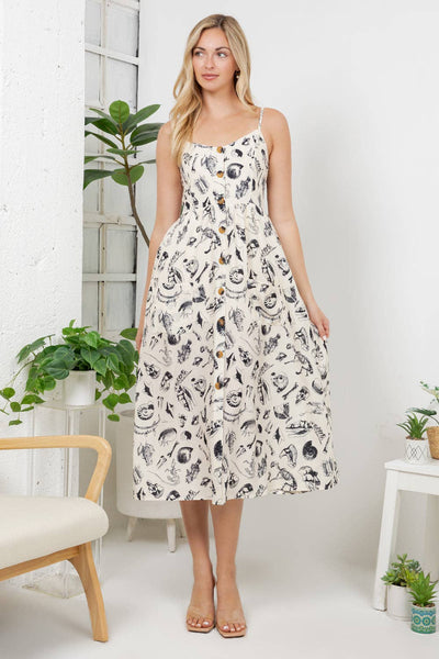Fossil Print Cami Dress