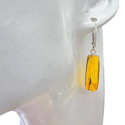 Amber Earrings With Insects