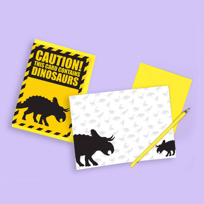 CAUTION!  Nasutoceratops Dinosaur Greeting Card