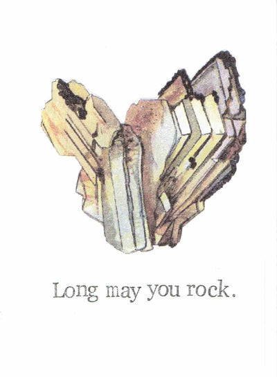 Long May You Rock Birthday Card | Minerals Crystal Funny Geology Humor Pun
