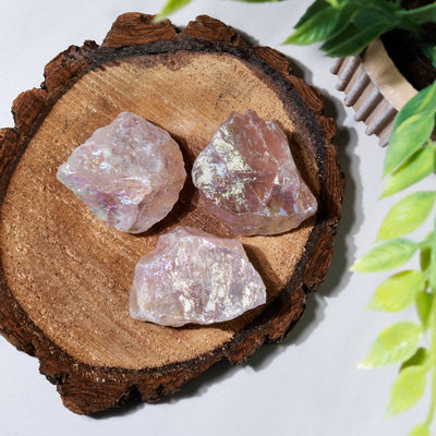 Aura Rose Quartz Chunks