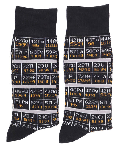 Periodic Table Black Crew Novelty Socks