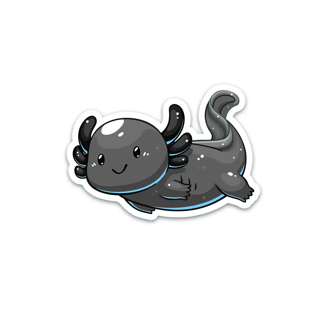 Black Axolotl Vinyl Sticker